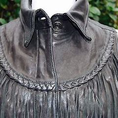 All Saints real leather fringe gilet
