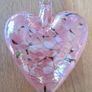 Pale Pink, White and Black Marbled Iridescent Decorative Glass Globe and Heart Hanging Ornaments Image 2