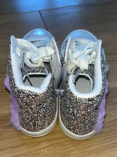 Next BNWT Unicorn Glitter Hi top Shoe size 4/37