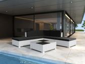 6 Piece Garden Lounge Set with Cushions Poly Rattan White