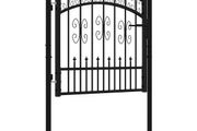 Fence Gate with Spear Top Black 103x100 cm