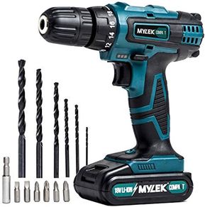 18V Cordless Drill - Lithium Ion Drills Driver Screwdriver Set - 13 Piece Combi Accessory Kit - LED Worklight, 18 Volts (FREE POSTAGE)