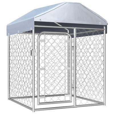 Outdoor Dog Kennel with Roof 100x100x125 cm