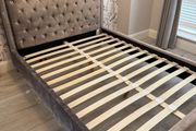 Double Bed - Grey Velvet