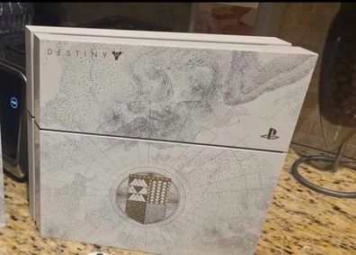 Ps4 with blue controller and all wires