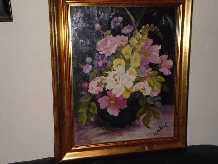 oil painting on board signed