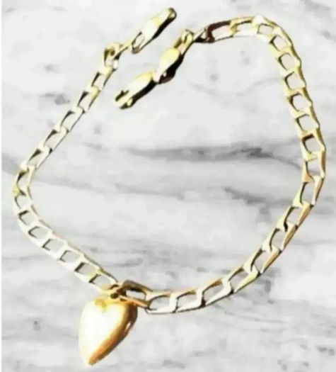 Vintage 9ct & 14ct Heart Charm Bracelet