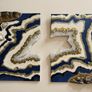 Handmade Blue & Gold Geode Resin Wall Art Image 4