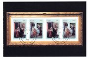 2003 Ireland 140th Anniversary of National Gallery of Ireland 2nd Issue Booklet Commemorative Stamp Booklet Pane (HB142) "Man Writing a Letter" &amp; "Woman Reading a Letter" by Gabriel Metsu Fine Used