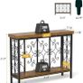 Console Table - 42.5 Industrial Hallway Table Slim Console Table with 2-Tier Storage Shelf, Wood Behind Sofa Table Narrow Accent Table for Entryway, Living Room, Foyer, Rustic Brown Image 2