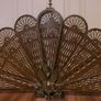 Vintage Art Deco Antique Brass Fan Fireplace Screen H23,5" x 39" Image 6