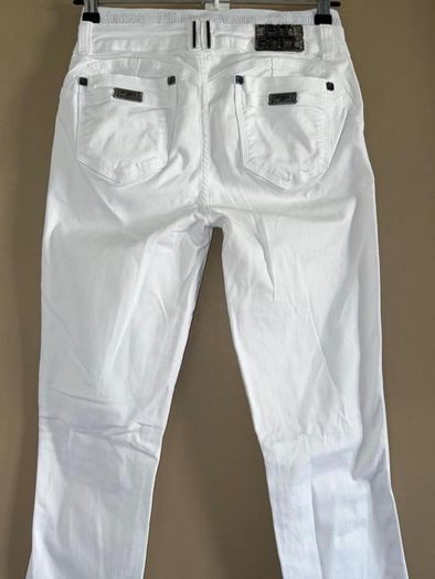 Brazilian Pit Bull White Distressed High Waist Skinny Butt Lift Jeans UK 8/10