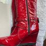 PEDROANTON Red Leather Patent Boots Image 5