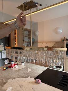 Glass crystal pendant light