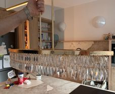 Glass crystal pendant light