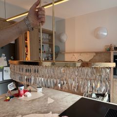 Glass crystal pendant light
