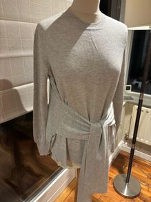 Offers Welcome Please- Whistles Grey Tie - Front Knit - Sweater - Size L
