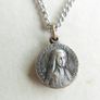 Vintage St. Bernadette Sliding  Catholic Circle Pendant and chain Image 2
