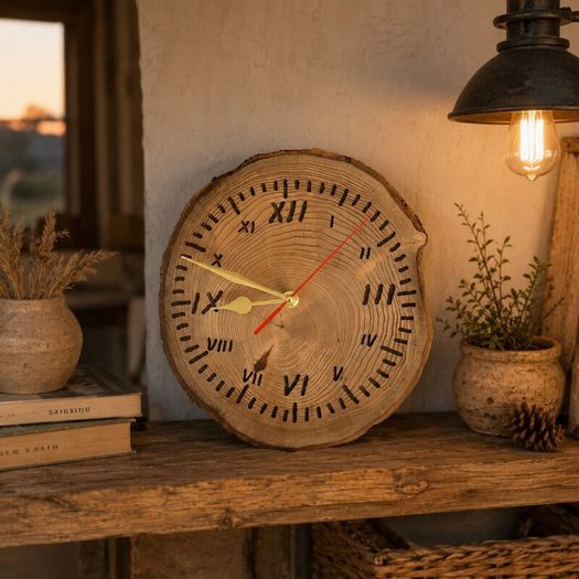Handmade Natural Woodyn Clock - Unique Rustic Home Decor