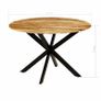Dining Table Solid Rough Mango Wood and Steel 120x77 cm Image 10