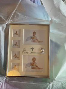 Silver Christening photo frame