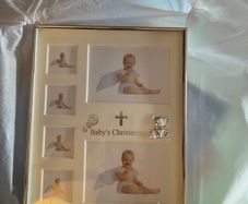 Silver Christening photo frame