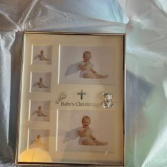 Silver Christening photo frame
