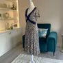 Ladies Navy & Cream Midi Dress from Laura Ashley. Size UK 12 / EU 40 Image 9