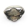 Antique Victorian Blue Glass Intaglio Tiny Silver Ring Image 3