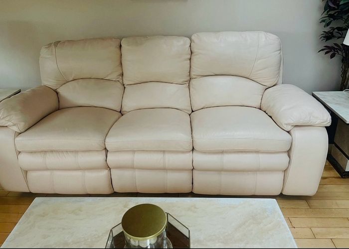 Cream Genuine Leather Suite 3 + 2
