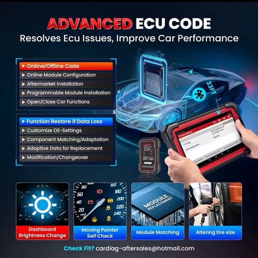 2026 Launch X431 CRP919X BT Bidirectional Car Diagnosis Tool DBSCar VII VCI connector