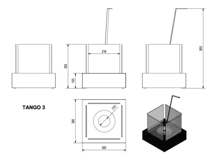 Bio Fireplace Tango 3 Black