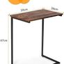 NEW SALE | C-Shaped Side Table, Industrial Sofa End Table with Non-Slip Foot Pads, Computer Laptop Over Bed Tables for Bedroom, Living Room and Office (Single Table, Brown) Image 4