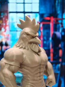 3D Printed Muscular / Gym / Bodybuilder Rooster Figurine