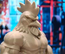 3D Printed Muscular / Gym / Bodybuilder Rooster Figurine