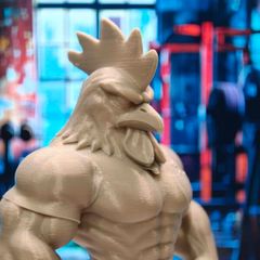 3D Printed Muscular / Gym / Bodybuilder Rooster Figurine