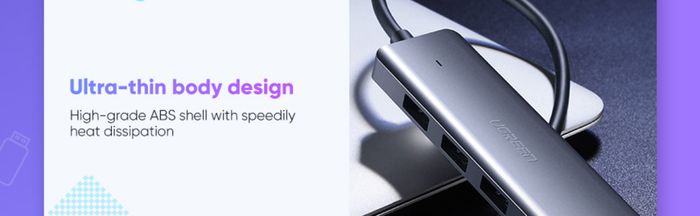 USB C Hub Type C to 4 Port Ways USB 3.0 Adapter Data Extender Hub USB Splitter Compatible with Thunderbolt 3 Macbook Pro M1 Air 2020, iPad Pro Air, XPS 13/15, HP Envy, Huawei MateBook