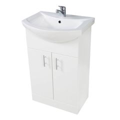 White Floor Standing Vanity Unit