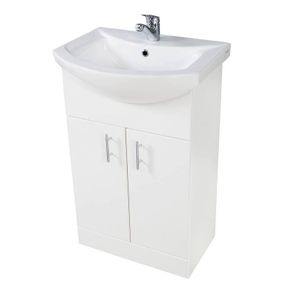 White Floor Standing Vanity Unit
