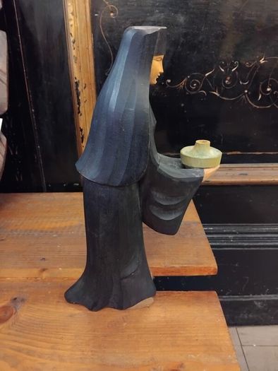 Wood Vintage Nun figure