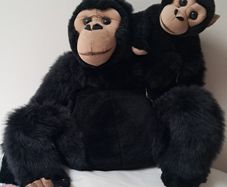 Large Mother and Baby Gorilla Chimpanzee Plush Soft Toy Set