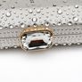 Silver Satin Rhinestone Clutch Bag Wedding or Party Image 3