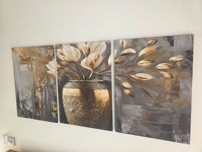 3 large printed canvas  45x65cm each