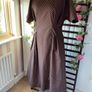 dress brown striped cotton dress with pockets size 12 Image 3