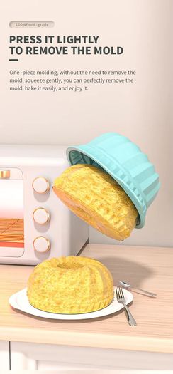 3D Silicone Cake Mold Decorating Tool DIY Pastry Baking Tools for Cake Pan Kitchen Fluted Tube Pan Bakeware Airfryer Accessories