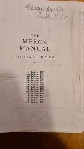 1987. The Merck Manual Fifteenth Edition. Medical. Hardback. In Good Condition