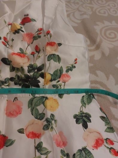 White Satin Floral Dress