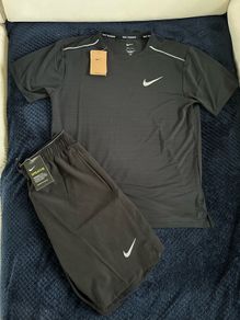 Nike Miller Dri-FIT Set Black T-Shirt & Shorts Mens Size Large