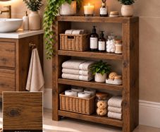 Handmade Tudor Oak Finish Bathroom Unit