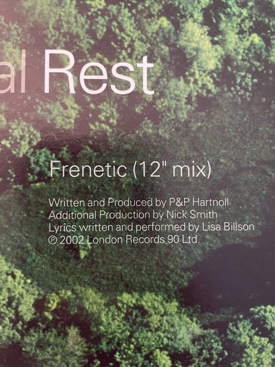 Orbital - Rest & Play ( Frenetic & Chime Live Style Remix) - 12" Vinyl EP - 2002 FFRR Recordings